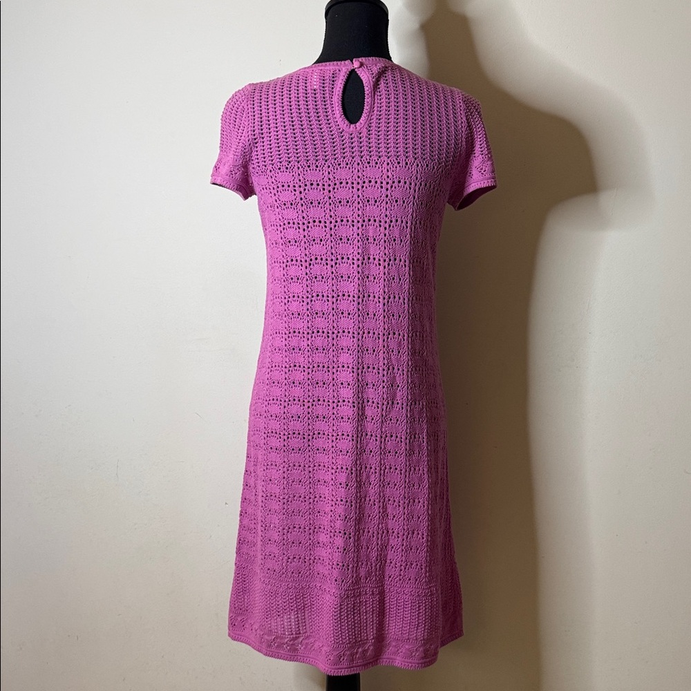 Lilly Pulitzer Pink Crochet Knit Dress Cover Up Size S - Picture 6 of 6